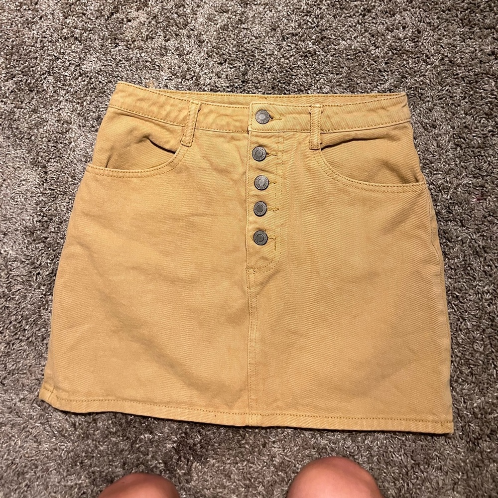 John Galt Tan Button up skirt. Size medium
